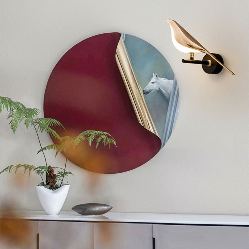 Vogel bird wall light close-up of the artful bird figure on the modern wall light