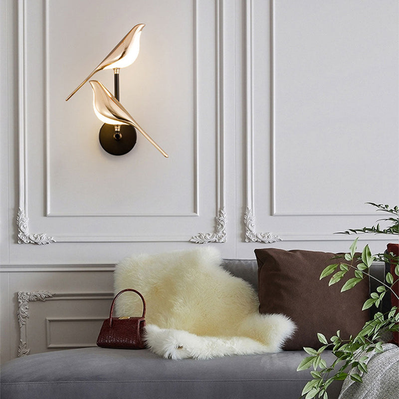 Vogel bird wall light, artistic LED decorative wall lamp, living room setting