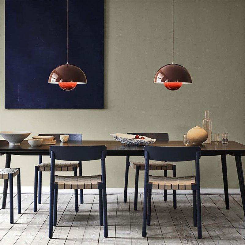 Nordlicht pendant light with planter, Scandinavian E27 hanging light, warm glow