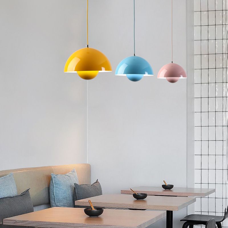 Nordlicht pendant light with planter, Scandinavian E27 hanging light, warm glow