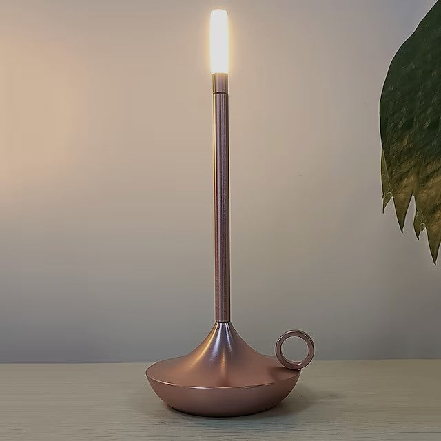 Scandinavian Kandelaar cordless table lamp, rechargeable dimmable LED, warm glow