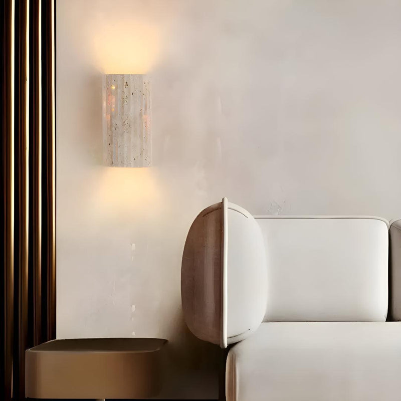 Natural Stone Wall Sconce close-up detail showing textured stone finish and integrated LED strip stone wall lamp led