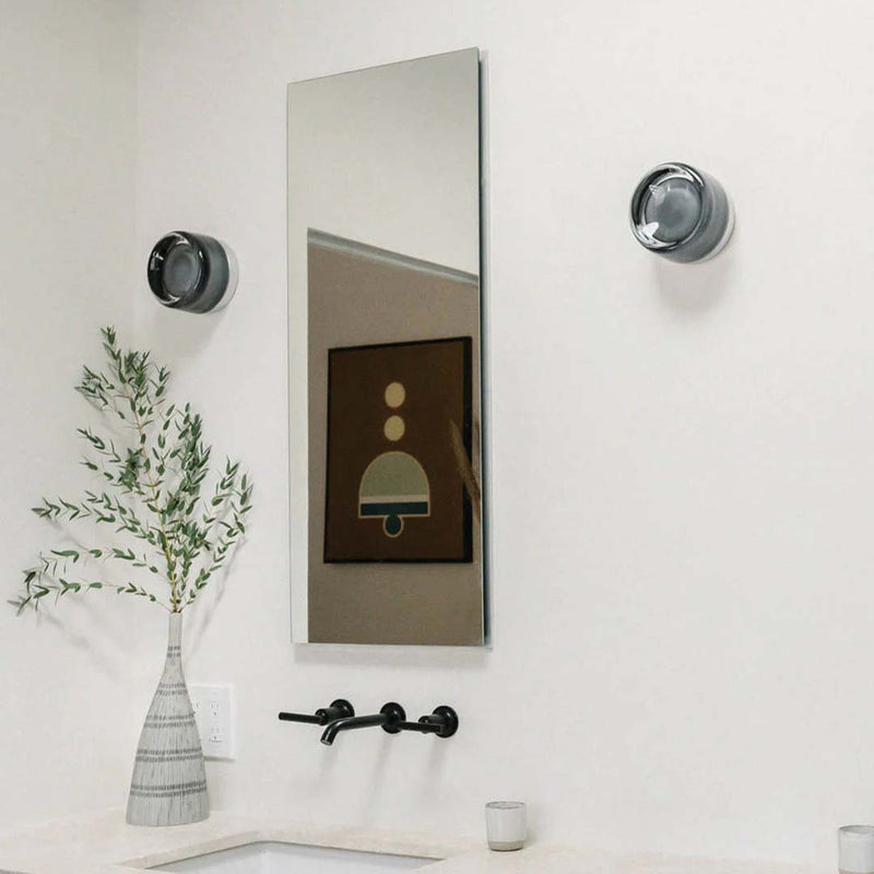 Dimple Aura glass wall light side view, modern glass wall lamp