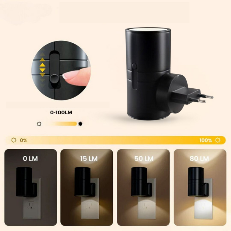 NightLuxe Wall Light lifestyle bedroom installation with dusk to dawn sensor engaged Bauhaus wall lamp soft night lighting