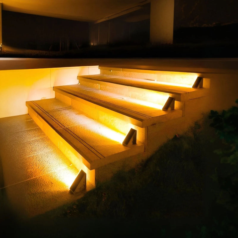 EcoGlow Outdoor Solar Path Lights | IP67 Waterproof Warm White LED Garden Step Lighting side view solar powered garden lights