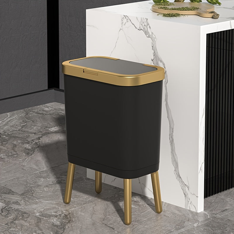 15 Litre Raised Leg Bin | Odour Seal Flip Top Lid Stylish Waste Bin close-up 15 litre bin with legs