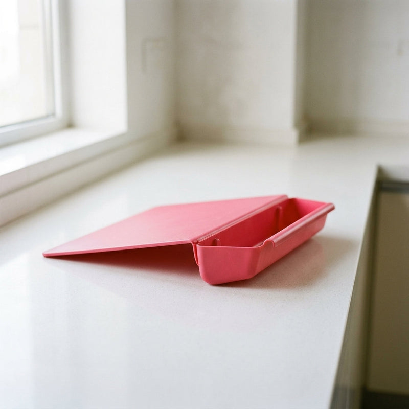 2-in-1 Chopping Board with Storage Box | Non-Slip Detachable Catcher Food Safe Portable close-up cutting board with drawer