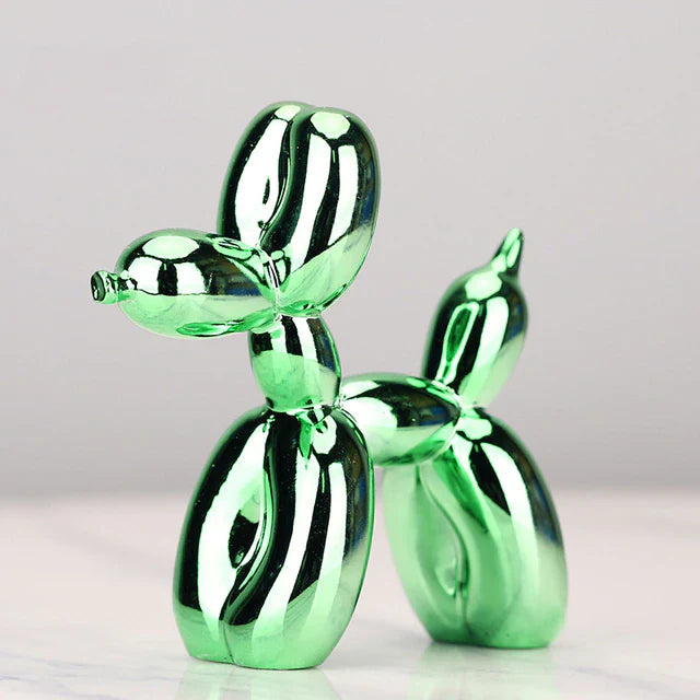 Green balloon dog sculpture in resin