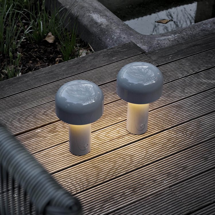 Agari mushroom table lamp full view with elegant mushroom design, dimmable table lamp