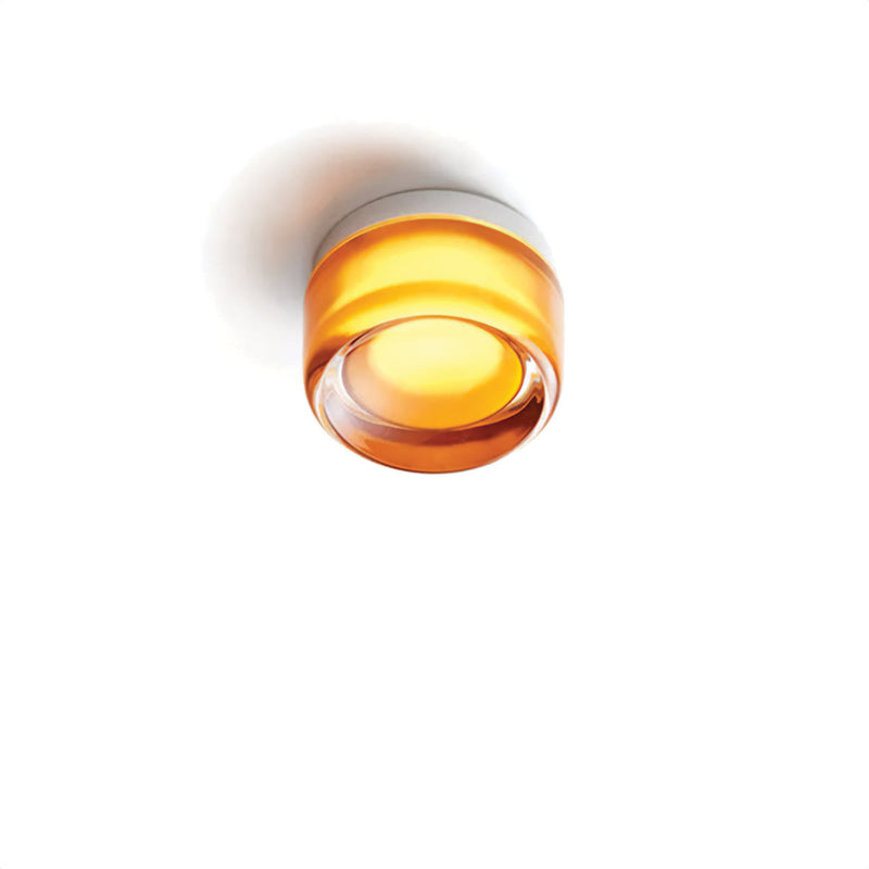 Dimple Aura glass wall light in amber, atmospheric glass wall lamp