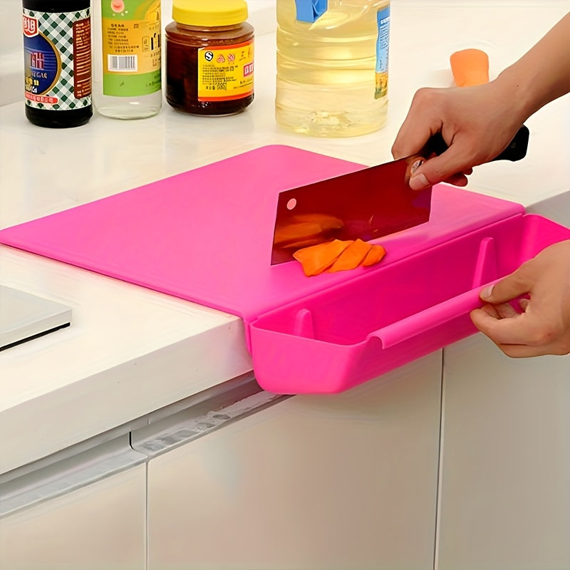 2-in-1 Chopping Board with Storage Box with drawer fully removed showing food-safe detachable container for easy cleaning 2 in 1 chopping board with container
