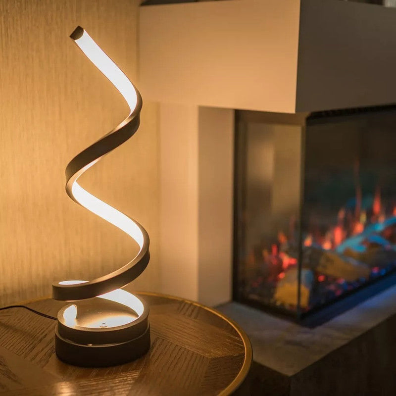 Spiral Table Lamp | Modern Designer Spiral Light Warm Glow Metal product photo 12