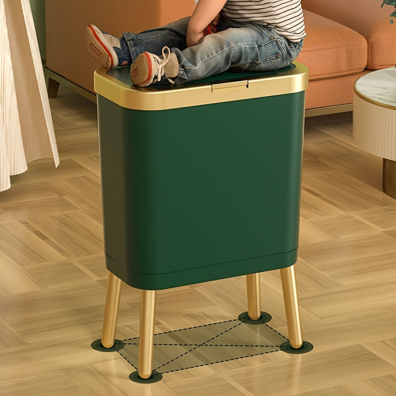 15 Litre Raised Leg Bin styled in a contemporary home interior alongside kitchen accessories modern pedal bin raised legs