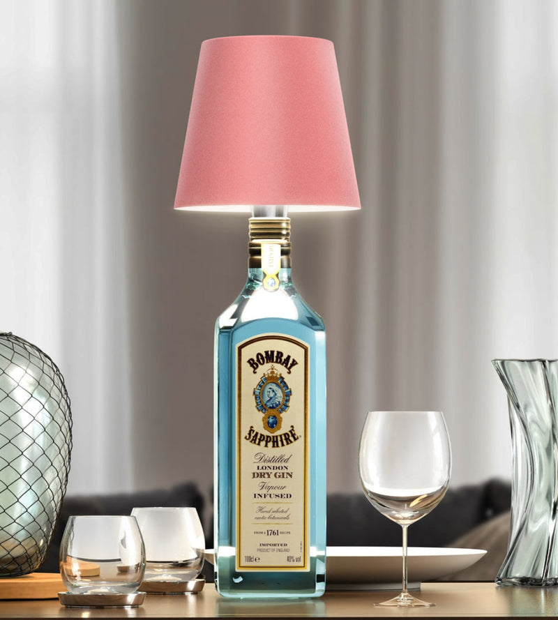 GlowBottle bottle lamp in brown, cordless LED table lamp product view
