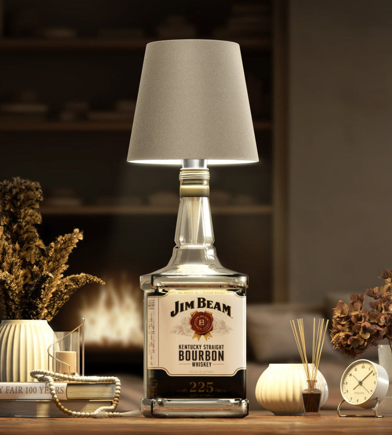 GlowBottle bottle lamp in pale blue, cordless LED table lamp product view