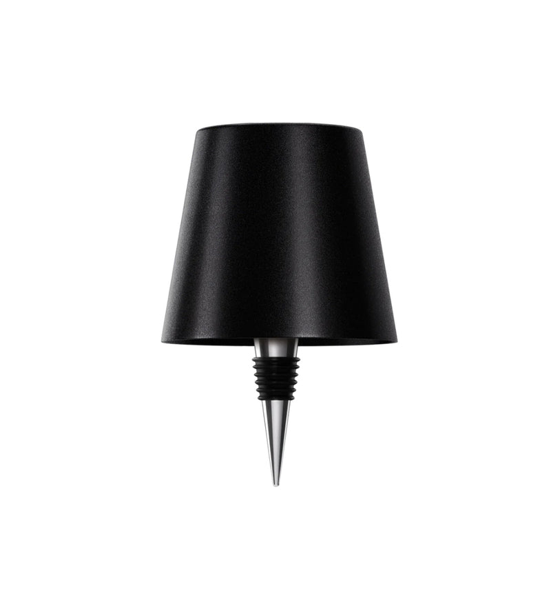 GlowBottle bottle lamp in black, cordless LED table lamp product view
