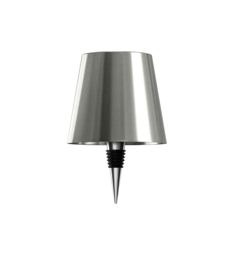 GlowBottle bottle lamp in silver, cordless LED table lamp product view