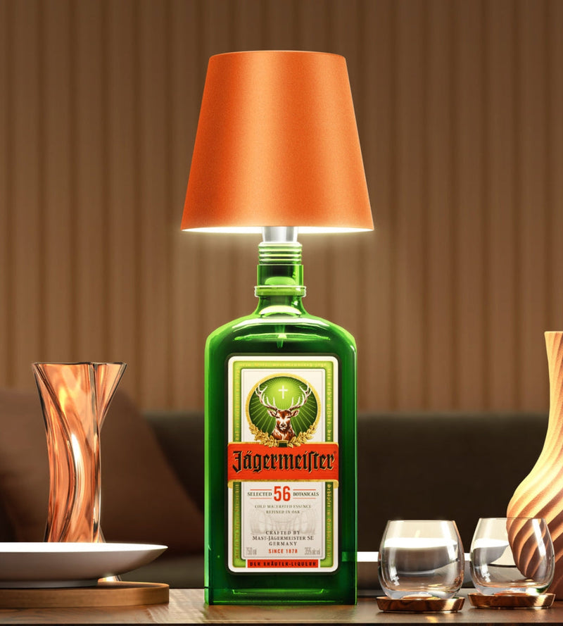 GlowBottle bottle lamp in white, cordless LED table lamp product view