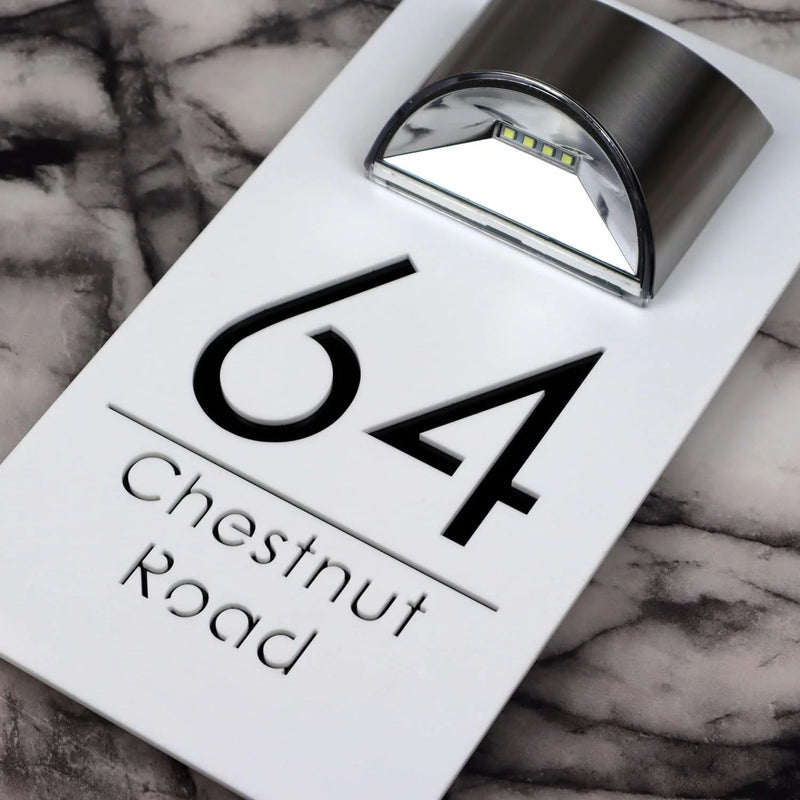 LichtHaus white-black house number sign
