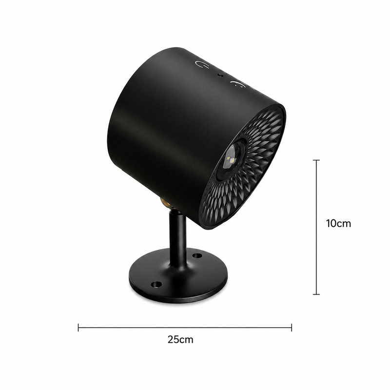 AuraBeam Double Sided Beam Table Lamp | Cordless Rechargeable Dimmable Touch Light side view contemporary table lamp uk