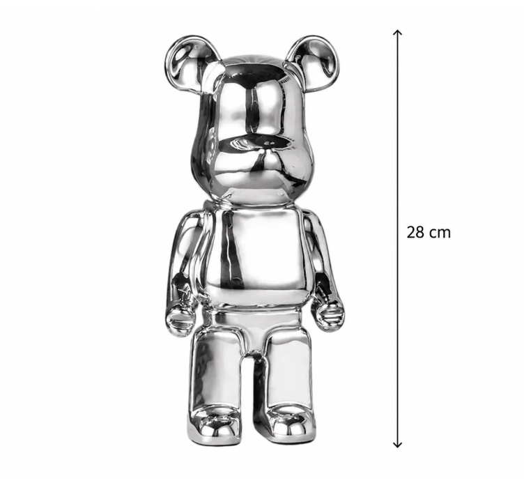 Abstract Bear Sculpture | Handcrafted Resin Ornament 28cm Modern Art Figurine close-up bear sculpture decorative