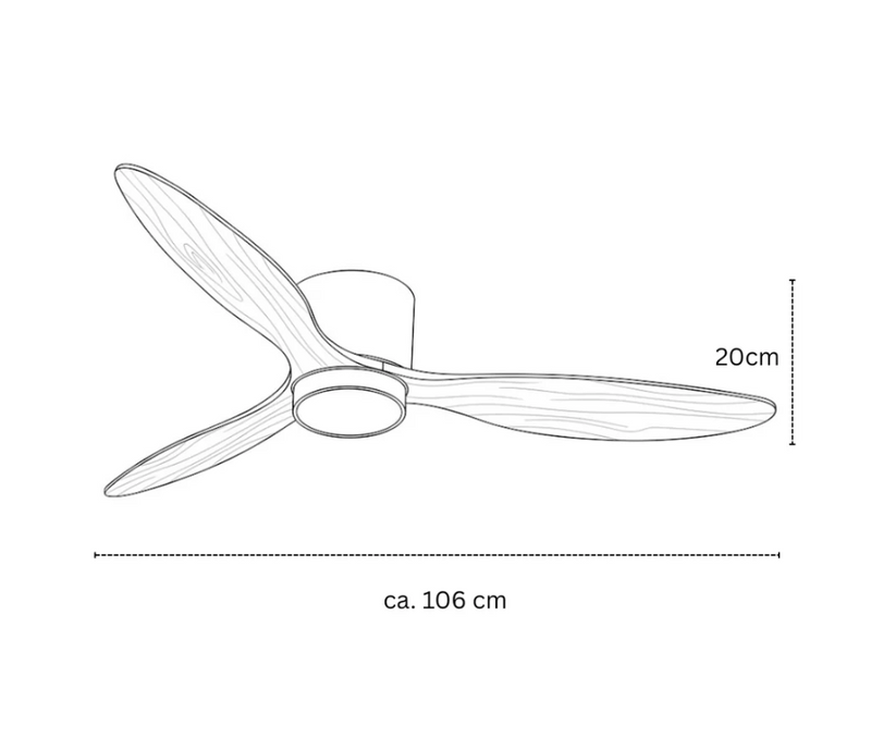 BreezeFlow Ceiling Fan with Light | LED Remote Control 3 Speeds Dimmable in a room setting ceiling fan with light and remote control