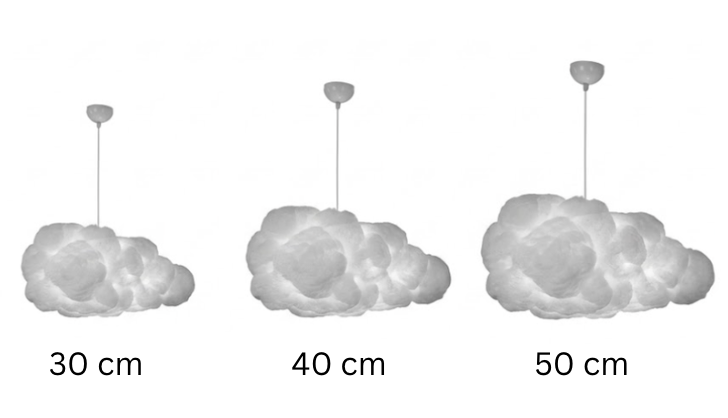 Nimbus cloud pendant light, modern minimalist white ceiling light, detail view