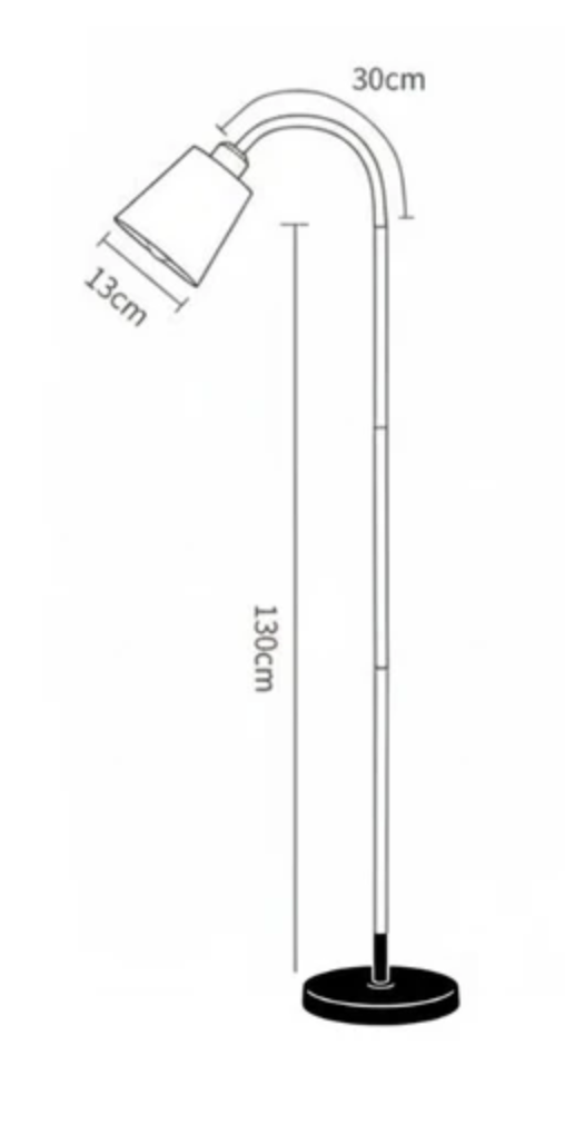 Scandinavian floor lamp, minimalist metal reading floor lamp, white version