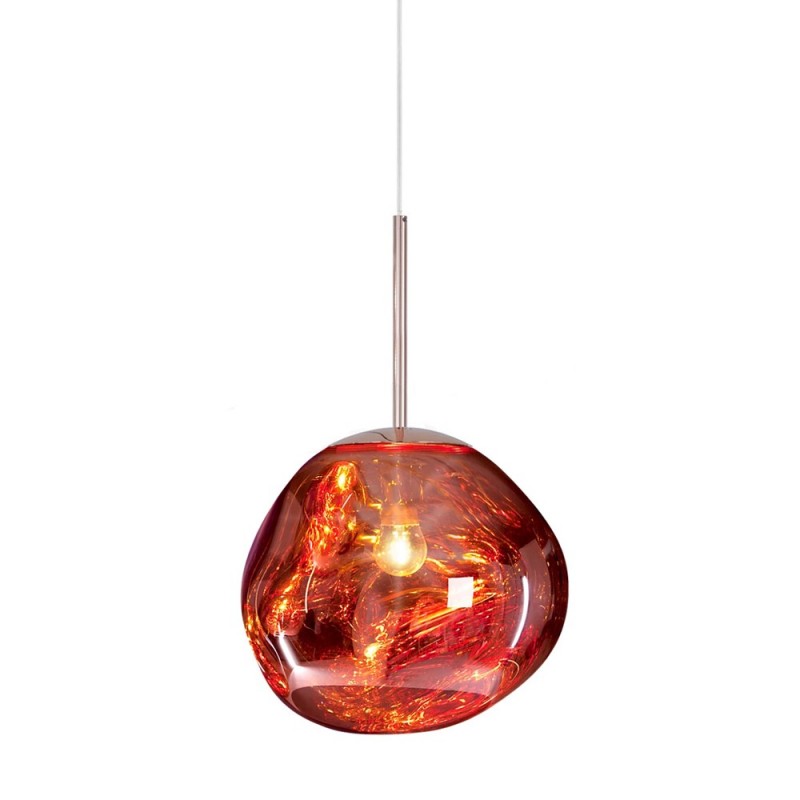 Melt Pendant Light full length view including ceiling rose and suspension cable melt pendant lamp