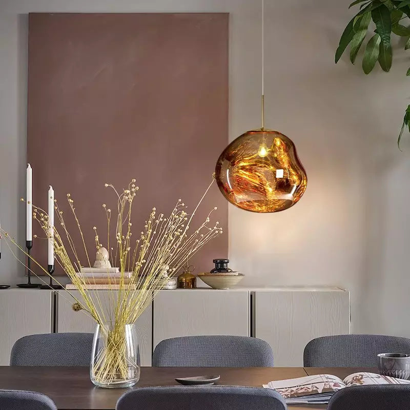 Melt Pendant Light side profile highlighting elegant curved silhouette melt pendant lamp