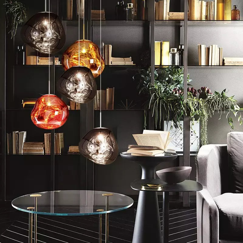 Melt Pendant Light styled above a dining table in a modern home interior melt pendant lamp