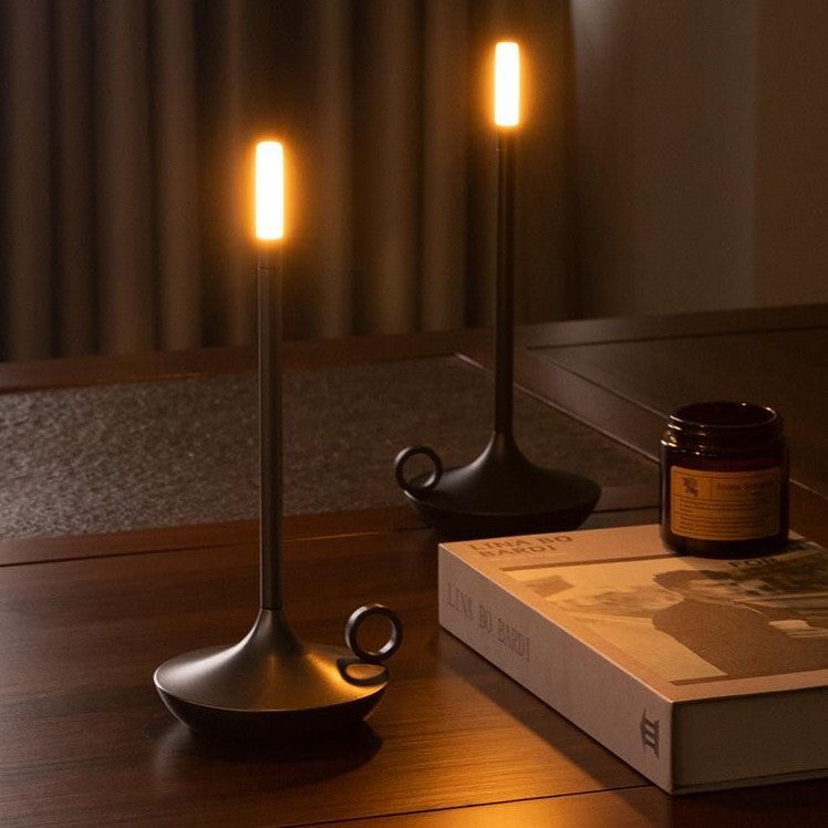 Scandinavian Kandelaar cordless table lamp, rechargeable dimmable LED, warm glow