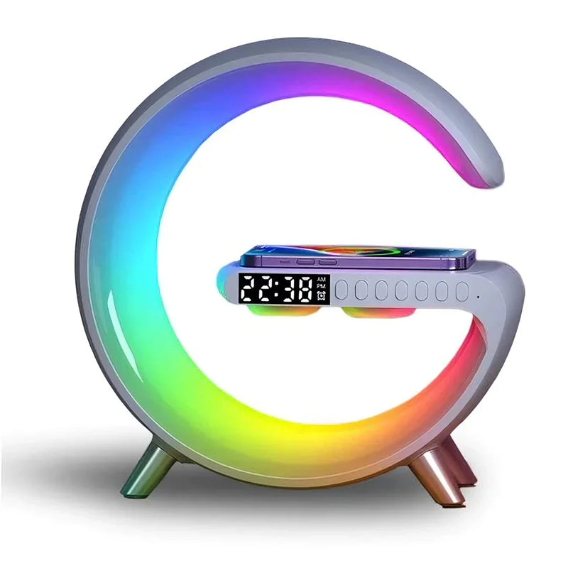 3-in-1 bedside digital clock with Bluetooth speaker, night-time setting, wireless charging