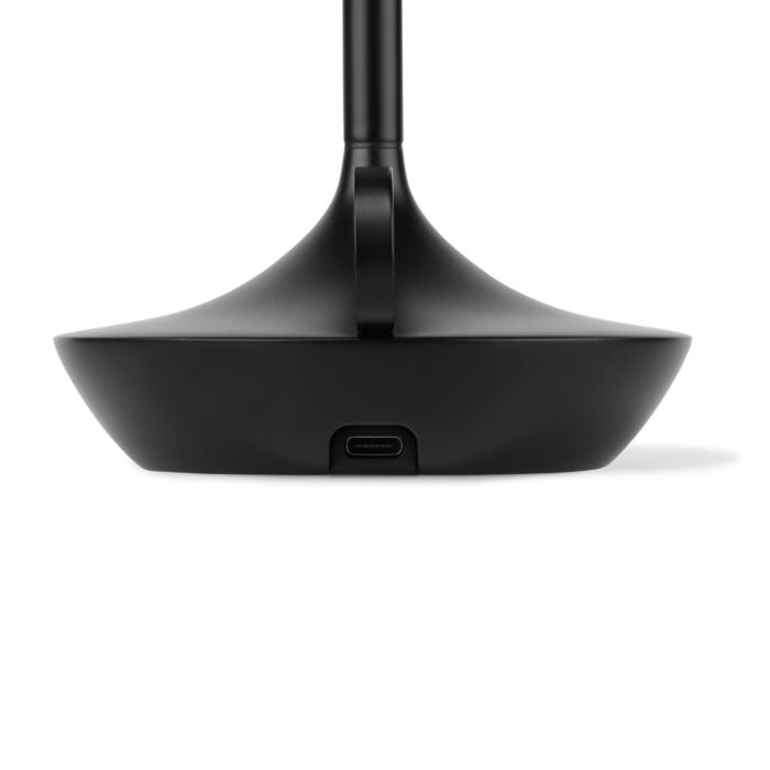 Kandelaar lamp detail of the black and white version, cordless dimmable designer lamp